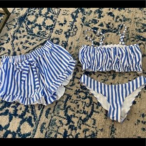 Striped SHEIN swim set